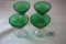 4 Vintage Green Stemware, 4