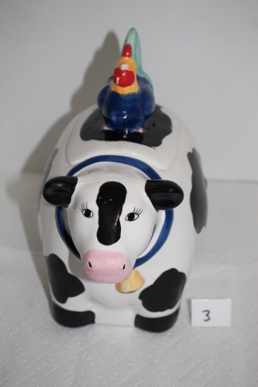 Cow Cookie Jar, Coco Dowley, Ceramic, Certified International Corp., 10 1/2" x 9 1/2"H