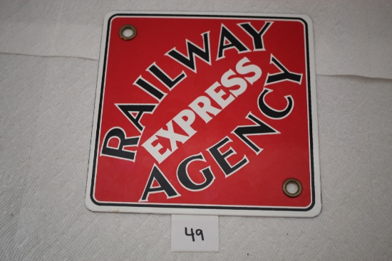 Railway Express Agency Metal Sign, 8" square