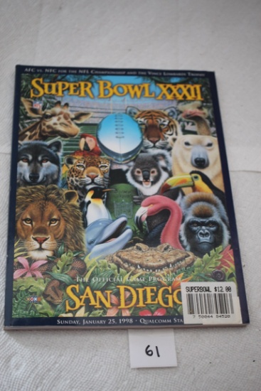 San Diego Superbowl XXXII Game Program