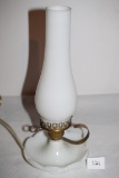 Milk Glass Lamp, 13 1/2