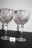 Set Of Tall Crystal Wine Glasses, 8 3/4