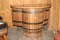 Barrel Bar & 4 Stools, Wood, Laminate Top, Bar-48