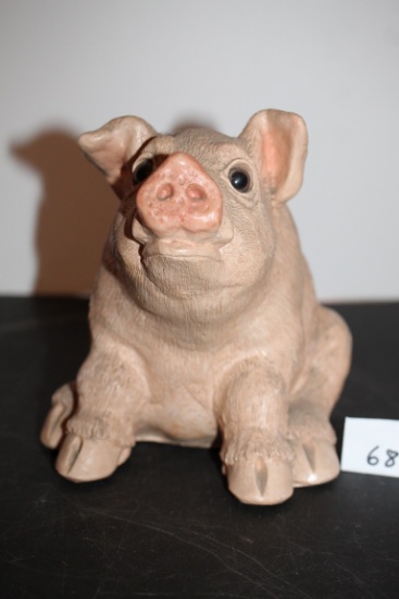 Ceramic Pig Bank, 7"H