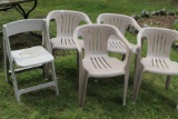5 Plastic Chairs, LOCAL PICK UP ONLY