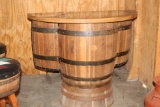 Barrel Bar & 4 Stools, Wood, Laminate Top, Bar-48