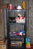 Assorted Items & Plastic Shelf-21 1/2