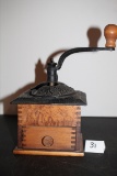 Vintage Coffee Grinder, Wood & Cast Iron, 6
