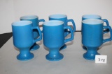 Anchor Hocking Vintage Milk Glass Pedestal Coffee Mugs, Set of 6, 5 1/2
