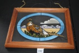 Oak Framed Stained Glass Pheasant Wall Hanging, 16 1/2