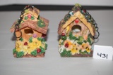 2 Miniature Bird Houses, 4