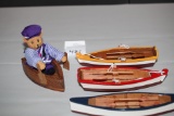 Bear In Canoe, 3 Wooden Canoes, 7