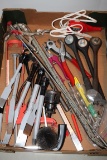 Chisels, Socket Wrenches, Drill Bits, Crow Bar, Electric Engraver, Leather Punch