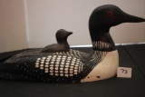 Wooden Loon, Hand Carved & Painted, 18