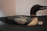 Wooden Loon, Hand Carved & Painted, 19