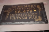 Metal Vietnam War Plaque, 18