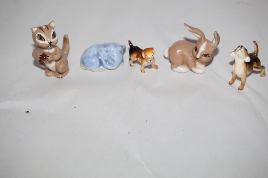 5 Miniature Ceramic Figurines