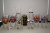 4 Miller High Life Glasses, 2 Sprecher Glasses, Milwaukee Bucks/Coors Glass, Big Eddy Glass,