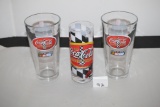 Coca Cola NASCAR Glasses, 6 1/2