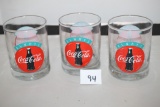 3 Always Coca Cola Glasses, 4