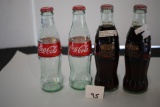 4 Coca Cola Bottles, 7 1/2