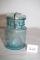 Blue Glass Ball Jar, 5 1/2