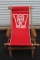 Wisconsin Folding Chair, Wood & Fabric, 45 1/2