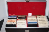 Assorted 8 Track Tapes & Case