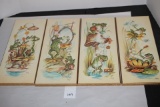 4 1970's Frog Plaques By Coby, 6
