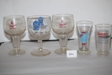 Hamm's Pabst, Old Style, Miller Glasses, 4 1/2