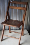 Vintage Folding Wooden Chair, Acme Chair Co., 36