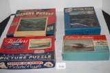 4 Vintage Assorted Puzzles, Pieces Not Verified