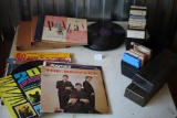 Assorted Records, 8 Track Tapes With Cases
