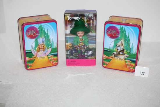 Wizard of Oz Tins-Tin Man & Glinda-5 1/2" x 4" x 2 3/4", Wizard of Oz Tommy as Major Munchkin