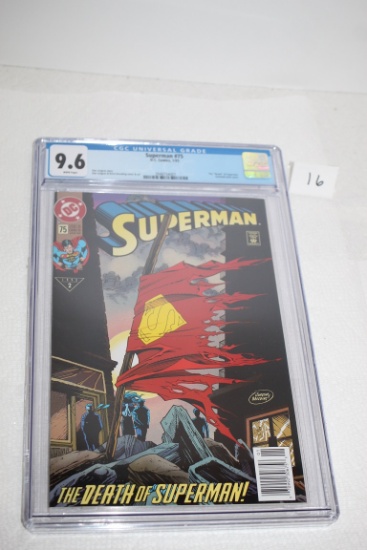 Graded Superman-The Death Of Superman, Jan. 1993, #75, CGC Grade 9.6, DC Comics