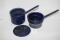 Blue Speckled Enamel Ware Double Boiler With Lid, 6 1/4