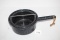 Black Speckled Enamel Ware Sauce Pan & Strainer Collander With Wire Handle, Pan 7 1/2