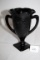 Black Glass Trophy Vase, Handles, 7