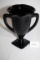 Black Glass Trophy Vase, Handles, 7
