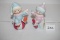 Set Of Vintage Boy and Girl Porcelain Clown Figurines, Homco, #1451, 4 1/2