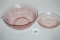2 Dogwood Bowls, Pink Depression Glass, 8 1/4