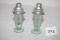 Cherry Blossom Salt & Pepper Shakers, Depression Glass & Metal Lid, Each 4