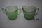 Cherry Blossom Sugar & Creamer, Green Depression Glass, Sugar-3