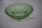 Cherry Blossom 3-Toed Footed Bowl, Green Depression Glass, 10 1/2