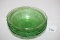 3 Cherry Blossom Cereal Bowls, Green Depression Glass, 2 Darker Shade Of Green, 6