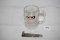 Short A & W Clear Glass Mug-4 1/4