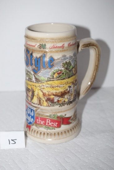 Old Style Beer Stein, Limited Edition, #026767, 1988, Made By Ilka Ceramics, Beloit, Ohio