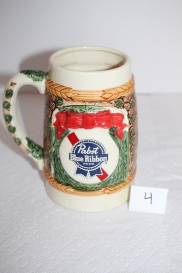 Pabst Blue Ribbon Beer King Gambrinus Holiday Stein, 1985, Limited Edition, CMC, Japan, 6"H