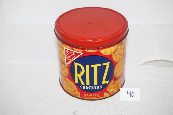 Nabisco Ritz Crackers Tin, 5 3/4" x 5 3/4" Round