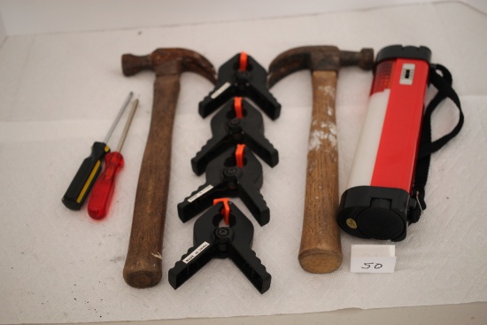 Hammers, Clamps, Screwdrivers, Light